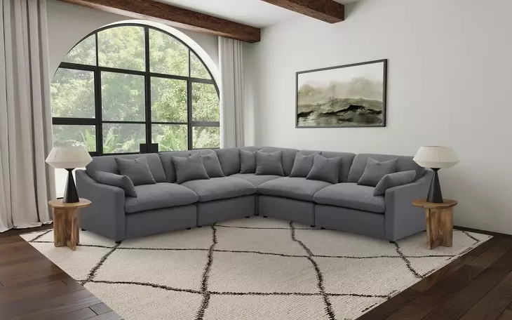 Hobson Charcoal 5 Piece Modular Sectional