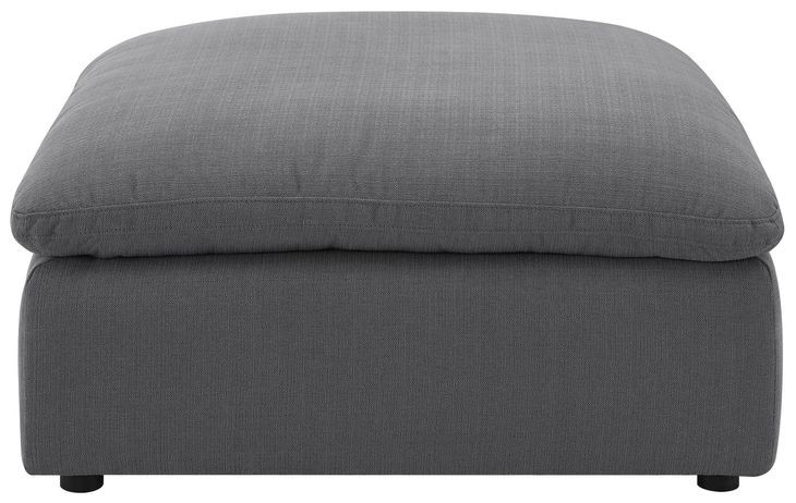 Hobson Charcoal Performance Fabric Ottoman