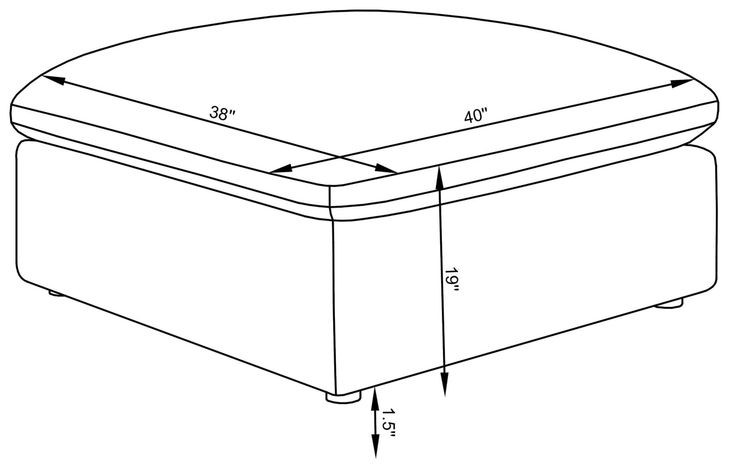 Hobson Charcoal Performance Fabric Ottoman