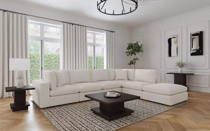 Lakeview Ivory 6 Piece Modular Sectional