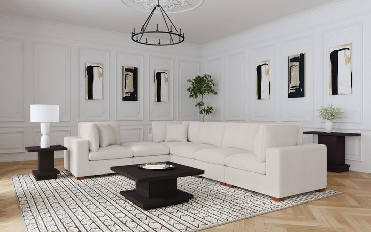 Lakeview Ivory 6 Piece Modular Sectional