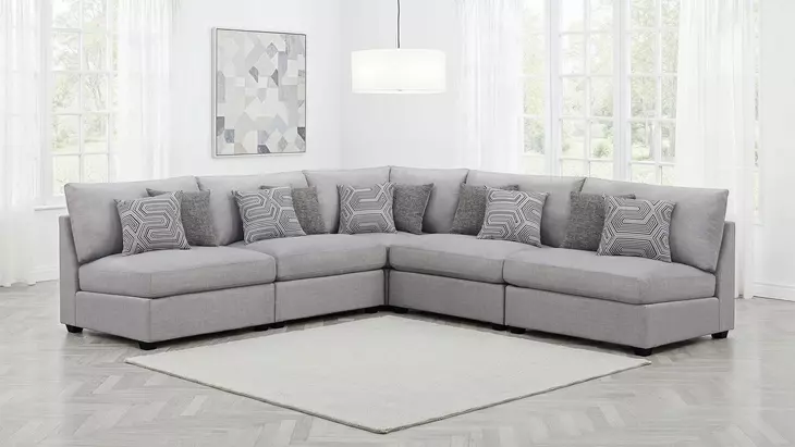Cambria Gray 5 Piece Modular Sectional