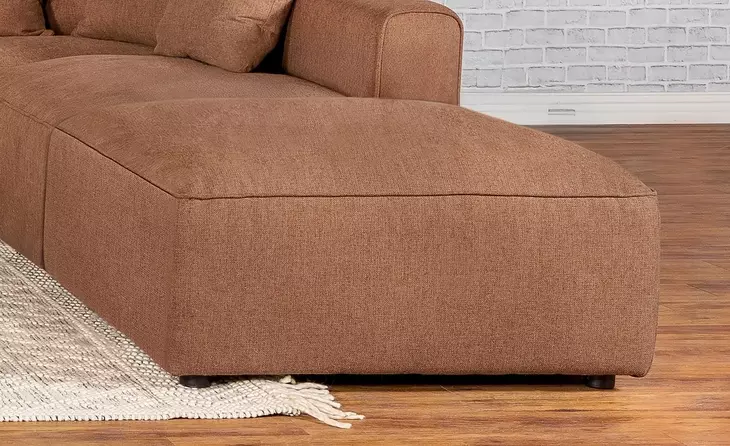 Jennifer Terracotta Square Upholstered Ottoman