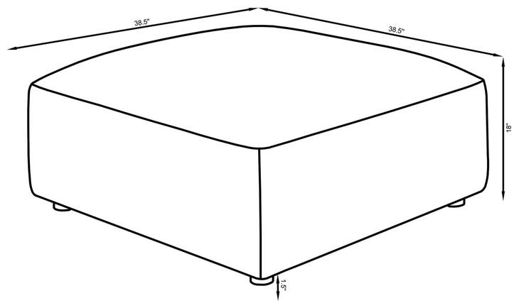 Jennifer Terracotta Square Upholstered Ottoman