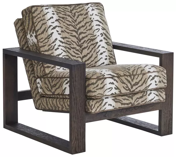 Thaynes Beige and Brown Upholstered Accent Chair by Barclay Butera