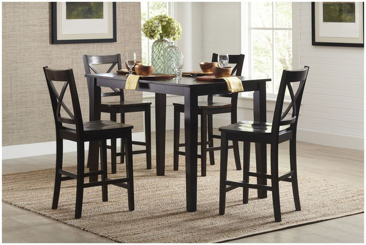 Simplicity Espresso Cross Back Counter Height Stool Set of 2