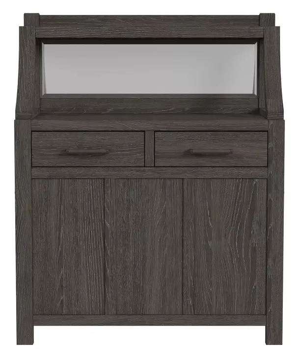 Flex Reclaimed Chevron Server and Hutch with USB Charging