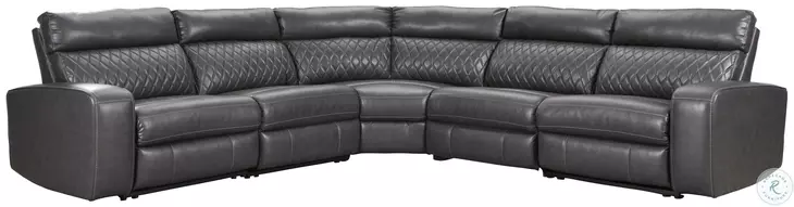 Samperstone Iron 5 Piece Power Reclining Sectional