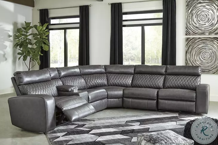 Samperstone Gray 6 Piece Power Reclining Sectional