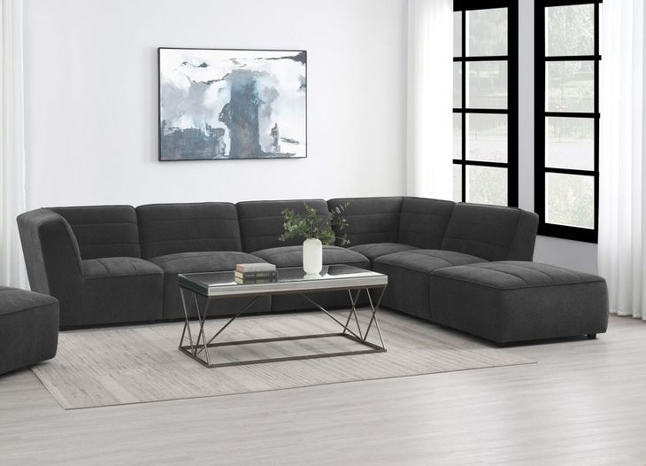 Sunny Dark Charcoal 6 Piece Sectional