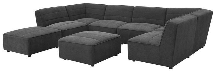 Sunny Dark Charcoal Ottoman