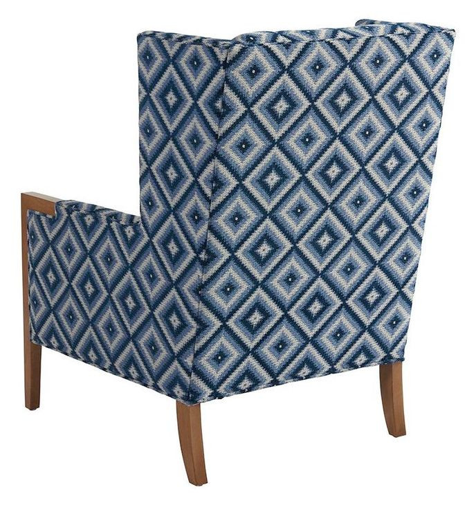 Stratton Blue Upholstered Wing Chair