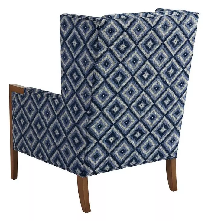 Stratton Blue Upholstered Wing Chair