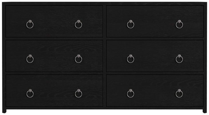 Lark Black 60" Rectangular 6 Drawer Dresser