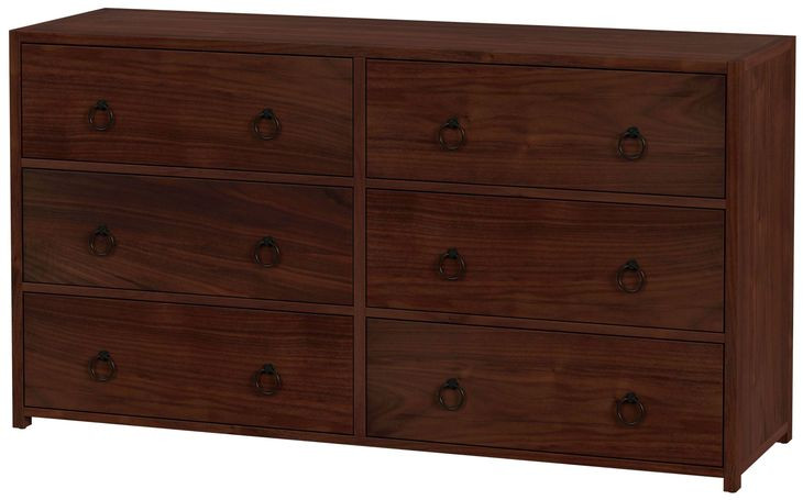brown dresser set Forever 6 Drawer Dresser with Interlocking Drawers - Naturals Collecti