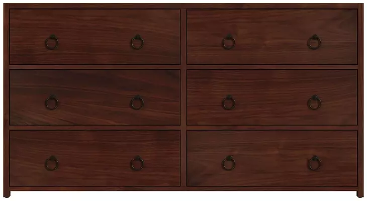 Lark Medium Brown 60" Rectangular 6 Drawer Dresser