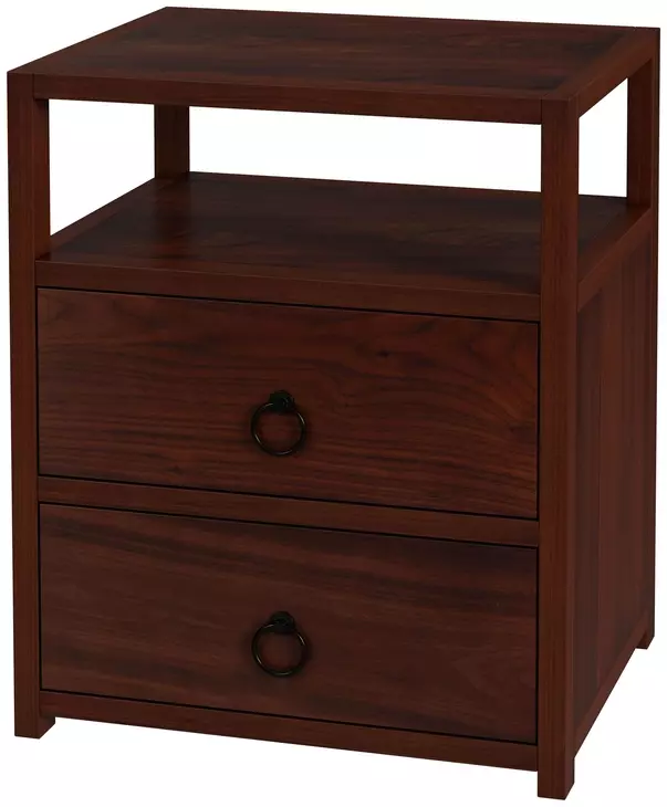 Lark Medium Brown 21" 2 Drawer Nightstand with Shelf