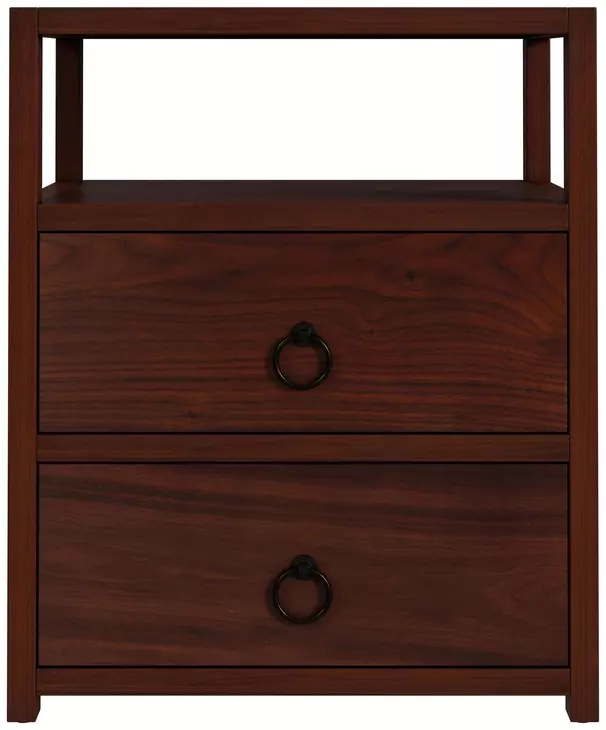 Lark Medium Brown 21" 2 Drawer Nightstand with Shelf