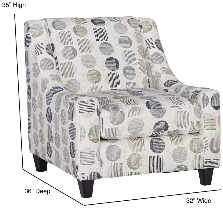 Amos Pebble Beige and Gray Upholstered Accent Chair