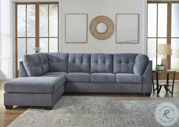 Marleton Denim 2 Piece LAF Chaise Sectional