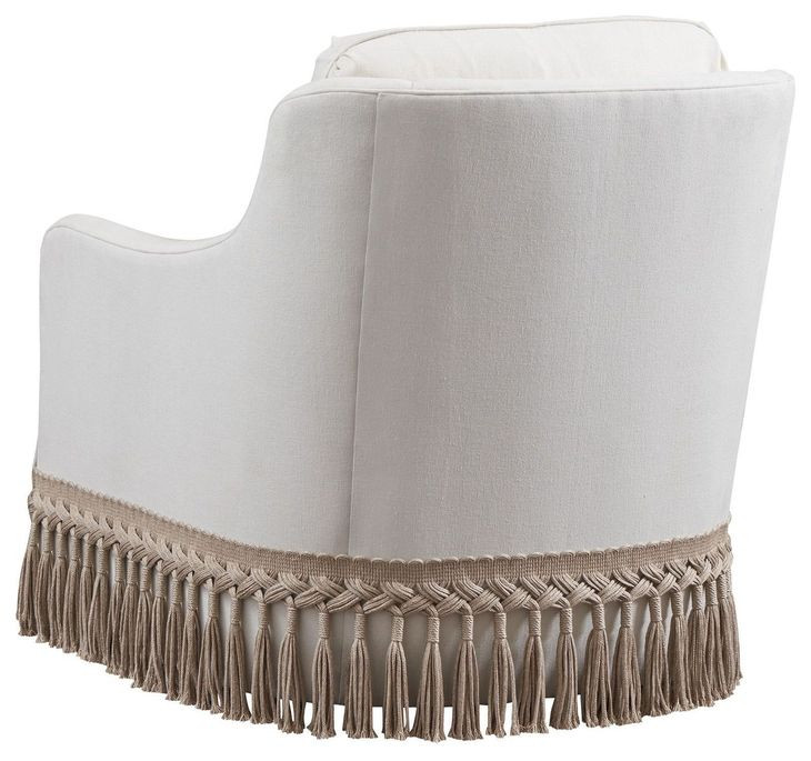 Salt Creek White Upholstered Swivel Chair