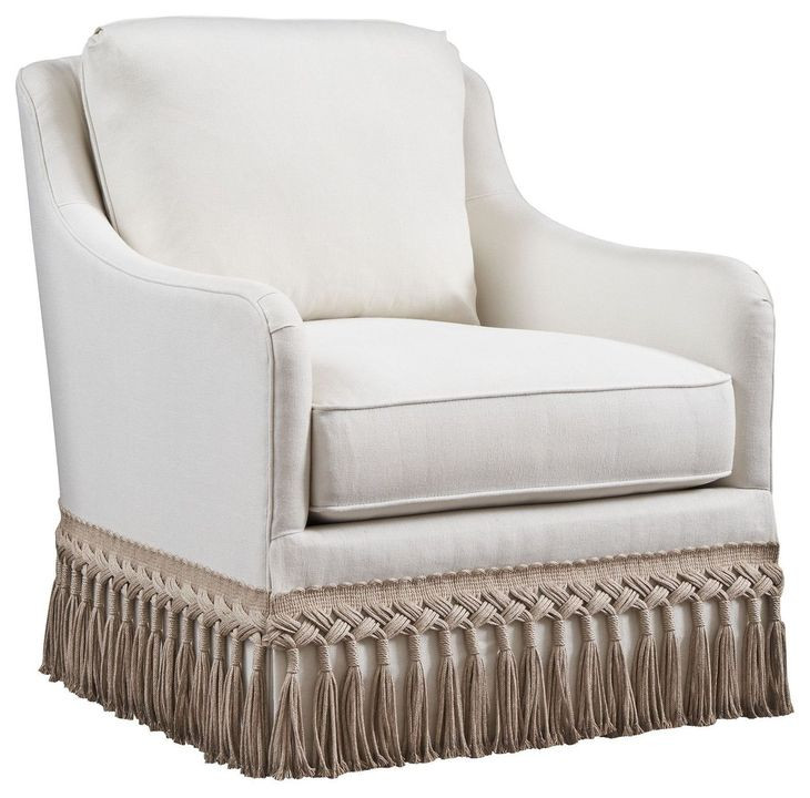 Salt Creek White Upholstered Swivel Chair