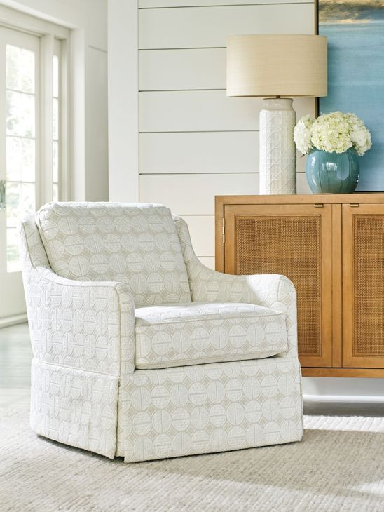 Salt Creek Beige Upholstered Swivel Chair