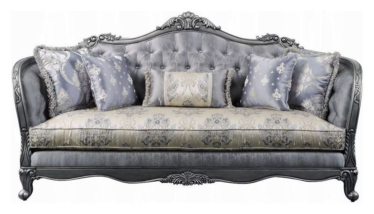 Ariadne Platinum 89" Sofa with Pillows
