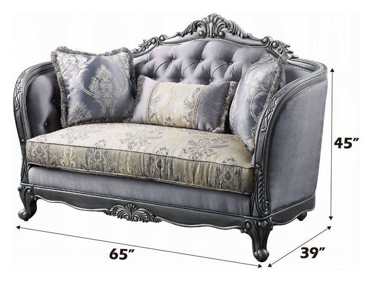 Ariadne Platinum 65" Loveseat with Pillows