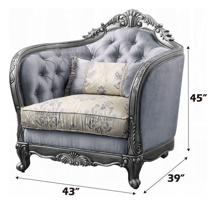 Ariadne Gray Upholstered Lounge Chair with Pillow