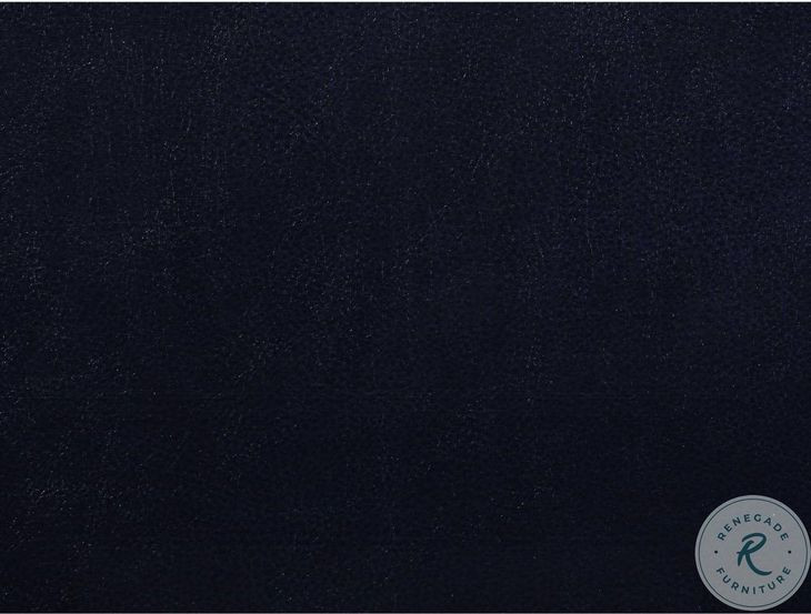 Aashi Navy Leather 90" Reclining Sofa