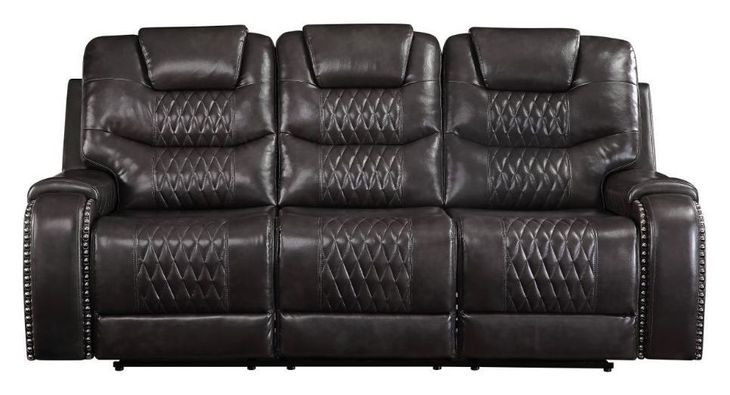 Braylon Magnetite Reclining Living Room Set with Nailhead Trim