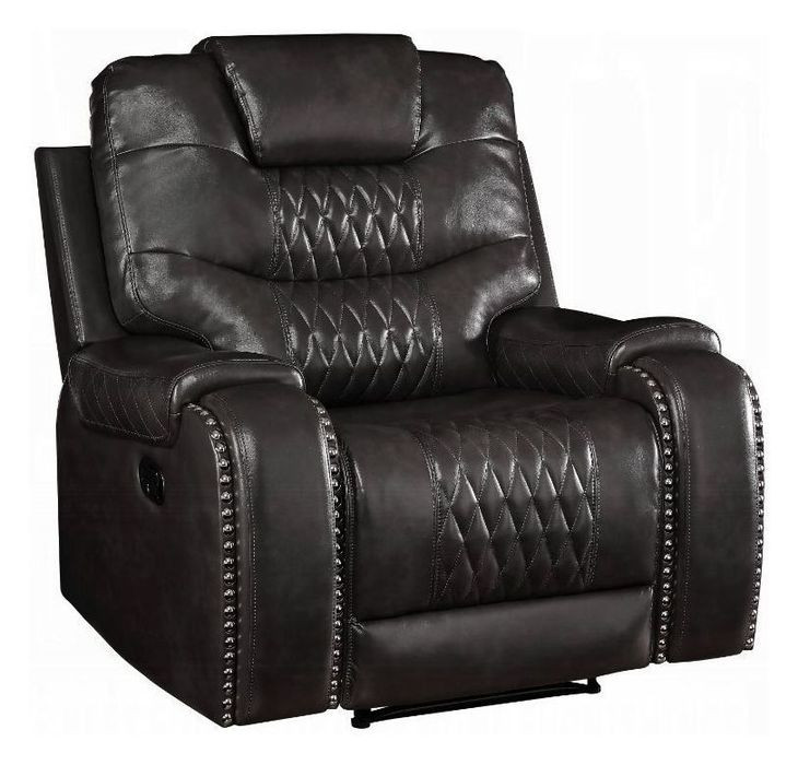 Braylon Magnetite Recliner with Nailhead Trim