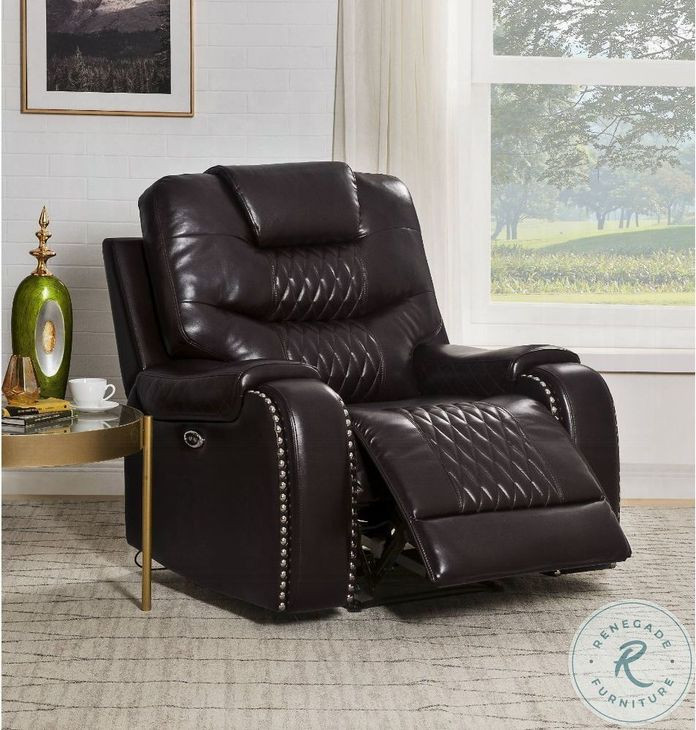 Braylon Brown Synthetic Leather Power Recliner