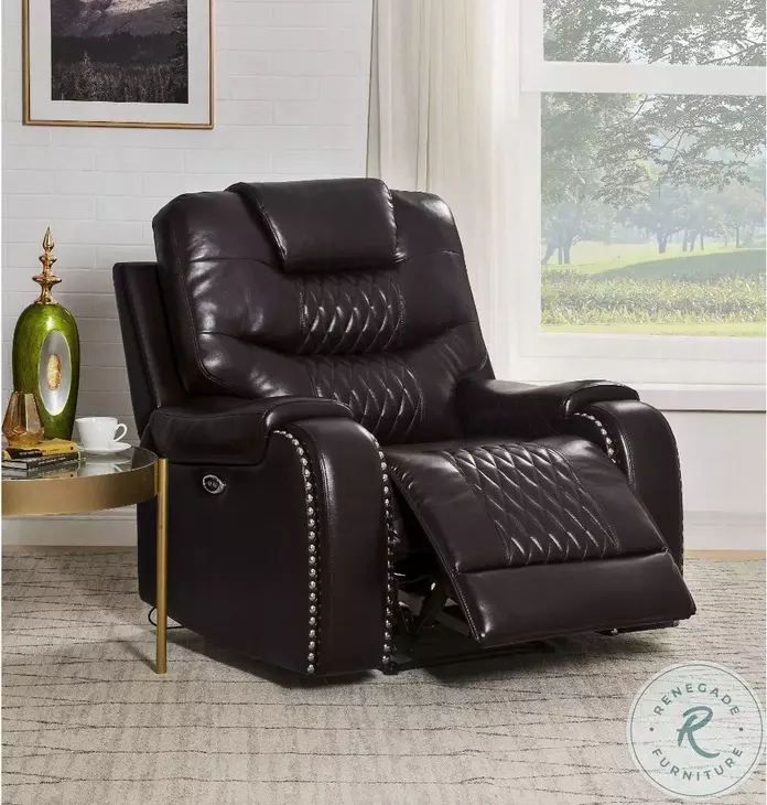 Braylon Brown Synthetic Leather Power Recliner