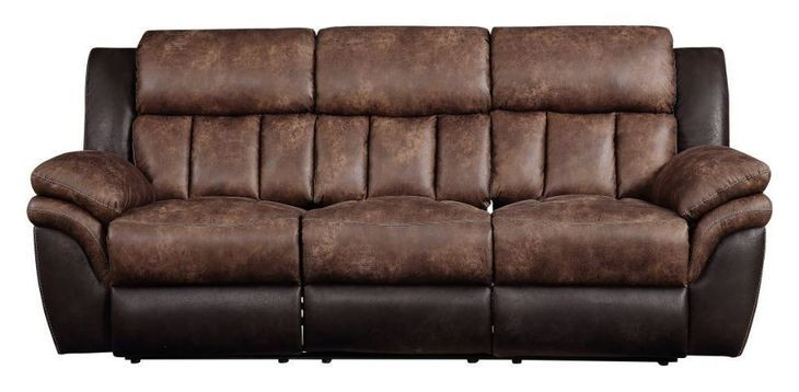 Jaylen Toffee and Espresso 91" Reclining Sofa