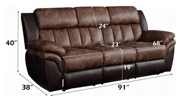 Jaylen Toffee and Espresso 91" Reclining Sofa