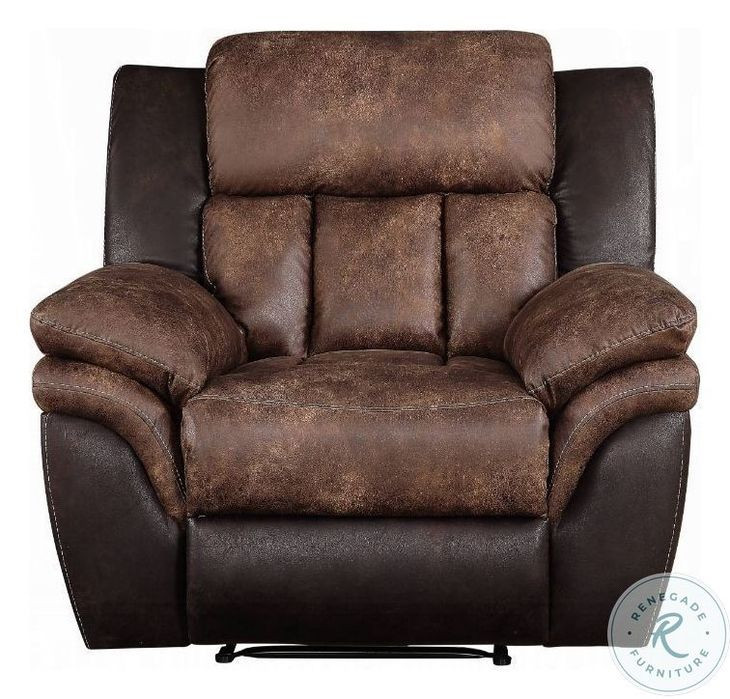 Jaylen Toffee and Espresso Polished Microfiber Recliner