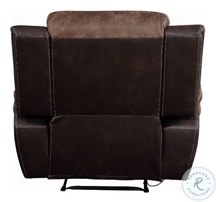 Jaylen Toffee and Espresso Polished Microfiber Recliner