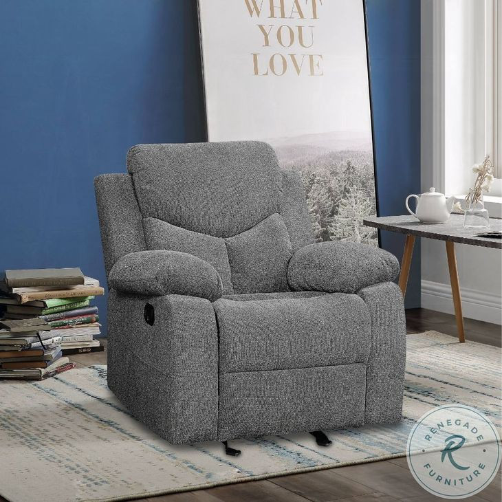 Kalen Gray Chenille Glider Recliner