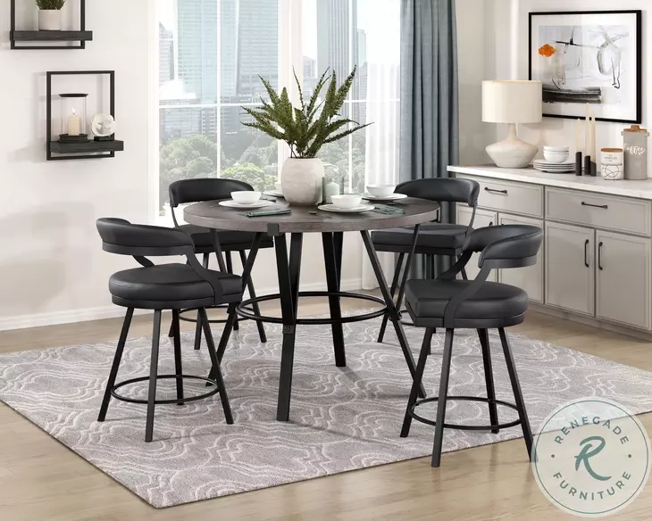 Crowley Brown And Black Counter Height Dining Table