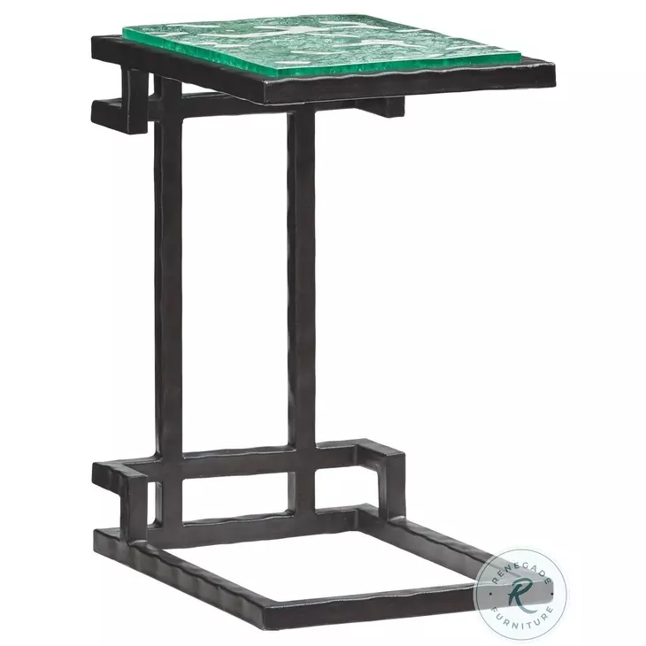 Island Fusion Black Hermes Reef Glass Top Martini Table