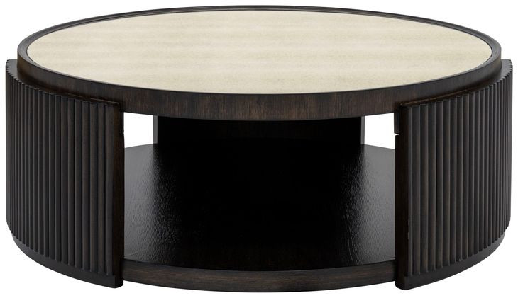 Rivera Espresso and Gold Round Coffee Table