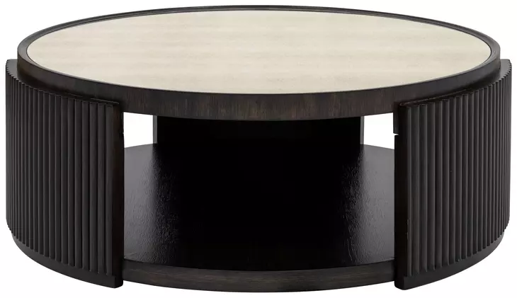 Rivera Espresso and Gold Round Coffee Table