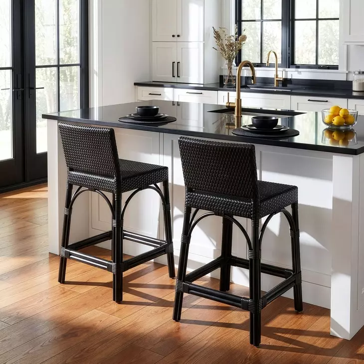 Serienna Black Counter Height Stool