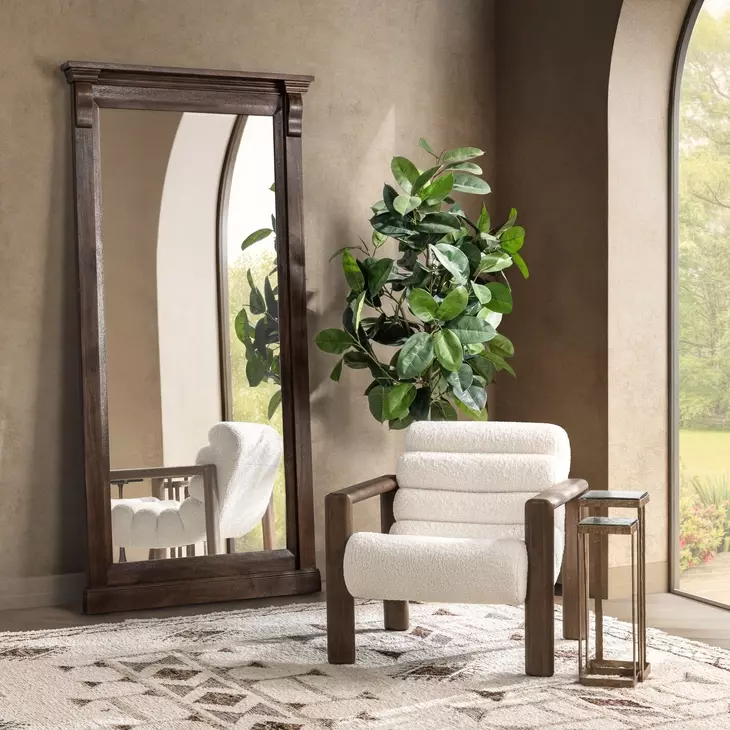 Adelaide Cocoa Brown Rectangular Floor Mirror