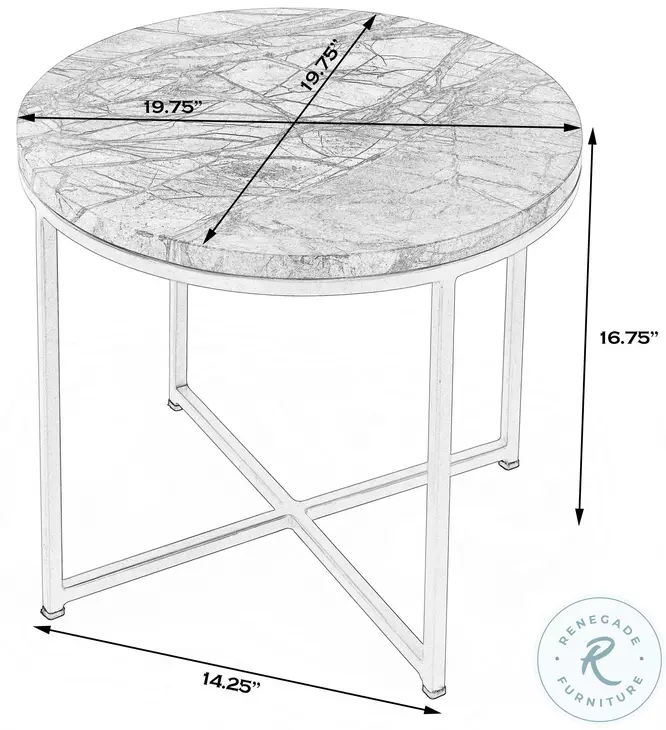 Giovanniya Antique Gold Marble Side Table