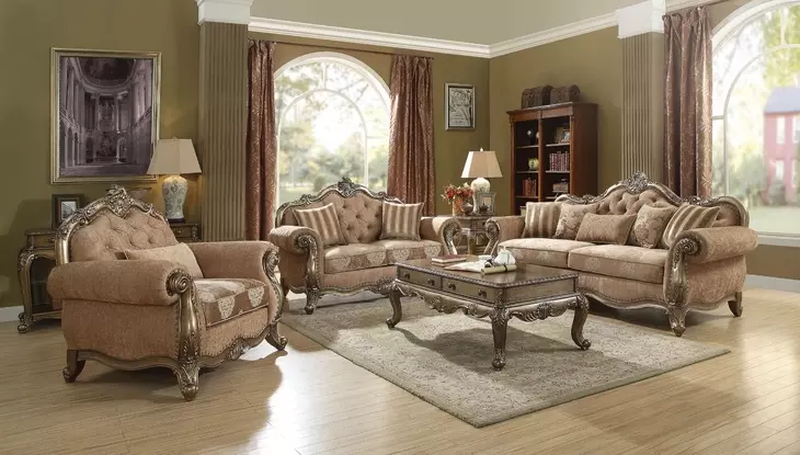 Ragenardus Pink 95" Sofa with Pillows and Nailhead Trim
