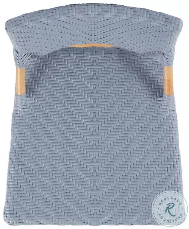 Creanly Baby Blue Rattan Counter Height Stool