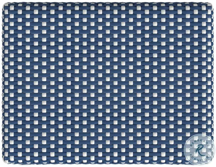 Tobias Blue And White Dot Rattan Bar Stool